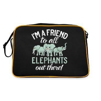 Cadeaux d’amoureux des éléphants - Sac Retro - noir/or - Dos
