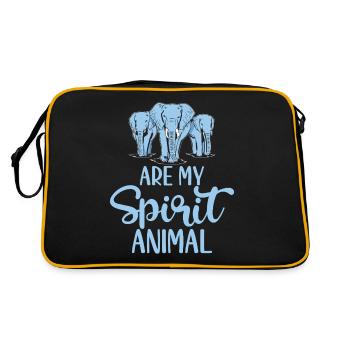 Cadeaux d’amoureux des éléphants - Sac Retro - noir/or - Dos