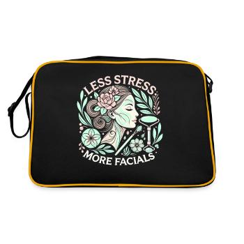 Weniger Stress mehr Gesichtsbehandlungen - Retro Tasche - Schwarz/Gold - Hinten