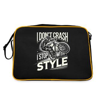 Ich stürze nicht ab, ich halte mit Stil an - Retro Tasche - Schwarz/Gold - Hinten