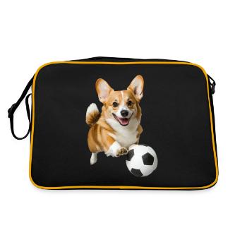 Corgi - Retro Tasche - Schwarz/Gold - Hinten