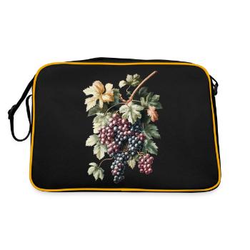 Trauben - Retro Tasche - Schwarz/Gold - Hinten