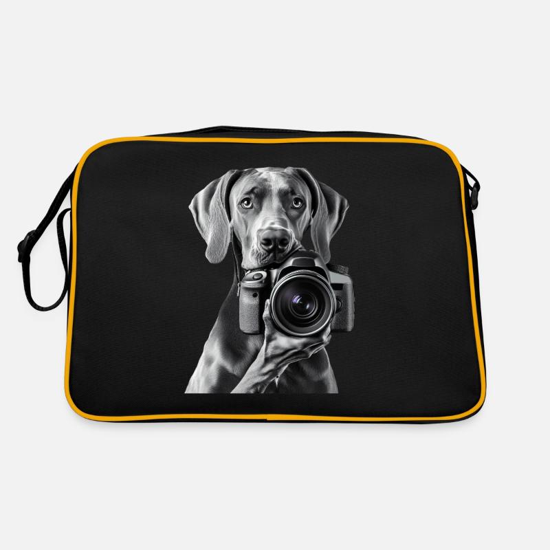 Deutsche Dogge - Retro Tasche - Schwarz/Gold