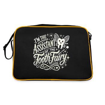 Ich bin die Assistentin der Zahnfee - Retro Tasche - Schwarz/Gold - Hinten