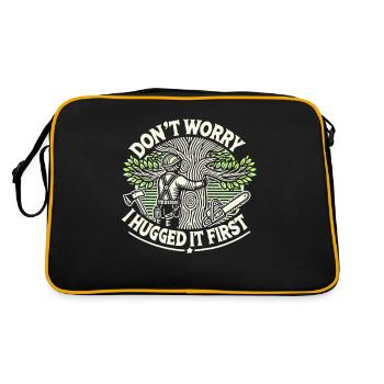 Keine Sorge, ich habe es zuerst umarmt - Retro Tasche - Schwarz/Gold - Hinten