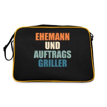 Dad Husband Contract Griller Barbecue Grill - Retro Bag - black/gold - Back