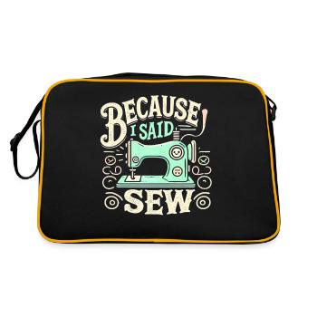 Weil ich Nähen gesagt habe - Retro Tasche - Schwarz/Gold - Hinten