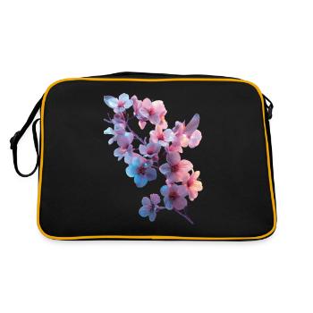 Kirschblüten - Retro Tasche - Schwarz/Gold - Hinten