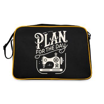 Plan für den Tag - Retro Tasche - Schwarz/Gold - Hinten