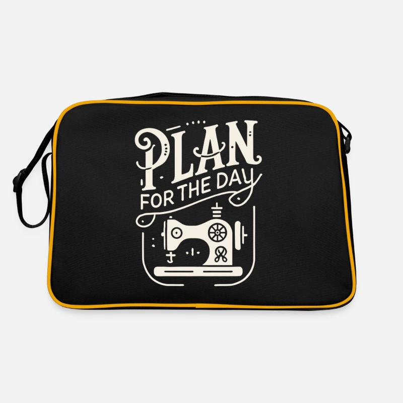 Plan für den Tag - Retro Tasche - Schwarz/Gold