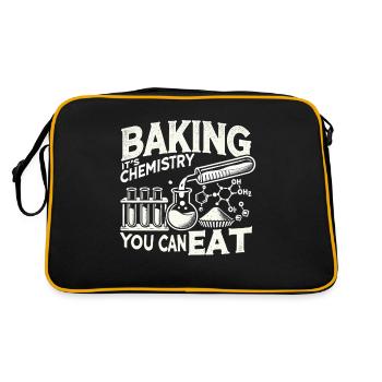 Backen - das ist Chemie, die man essen kann - Retro Tasche - Schwarz/Gold - Hinten