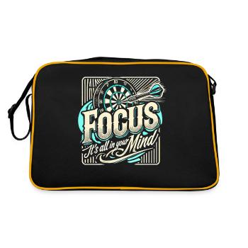 Konzentration - alles im Kopf - Retro Tasche - Schwarz/Gold - Hinten