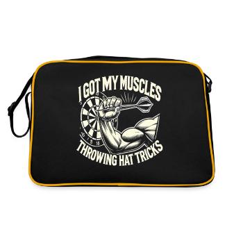 Ich habe diese Muskeln, die Hattricks machen - Retro Tasche - Schwarz/Gold - Hinten
