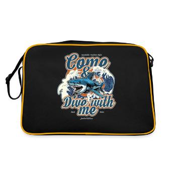 Requin - Venez plonger avec moi, Plongée, Aquaholic - Sac Retro - noir/or - Dos