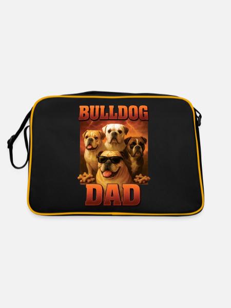 Bulldogge - Retro Tasche - Schwarz/Gold - Hinten