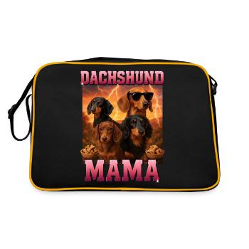 Dackel - Retro Tasche - Schwarz/Gold - Hinten