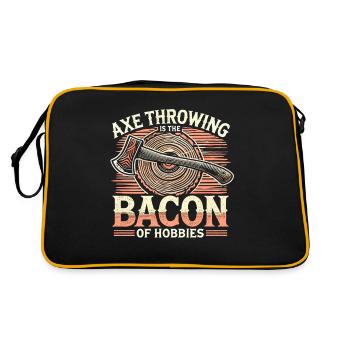 Axt-Werfen ist der Speck unter den Hobbys - Retro Tasche - Schwarz/Gold - Hinten