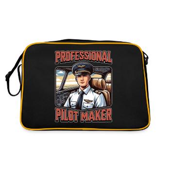 Flight Instructor Professional Pilot Flight Lesson - Retro Tasche - Schwarz/Gold - Hinten