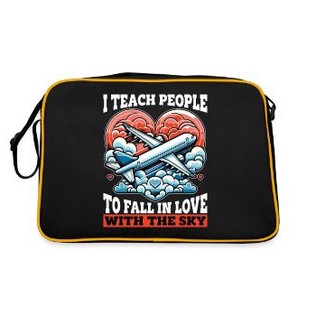 Flight Instructor I Teach People To Pilot School - Retro Bag - black/gold - Back