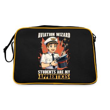 Flight Instructor Aviation Wizard Flight Trainer - Retro Tasche - Schwarz/Gold - Hinten