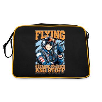 Aerobatic Pilot Flying Because Physics Aviation - Retro Bag - black/gold - Back