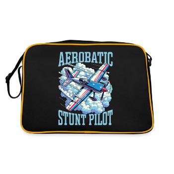 Aerobatic Stunt Pilot Loves Aerobatic Maneuvers - Retro Bag - black/gold - Back