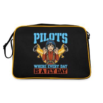 Aerobatic Pilots Where Everyday Is Paragliding - Retro Bag - black/gold - Back