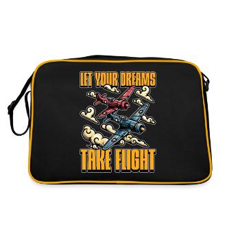Aerobatic Pilot Let Your Dreams Take Aeroplane - Retro Bag - black/gold - Back