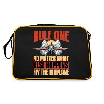 Aerobatic Pilot Rule One RC Pilot Loves Aviation - Retro Bag - black/gold - Back