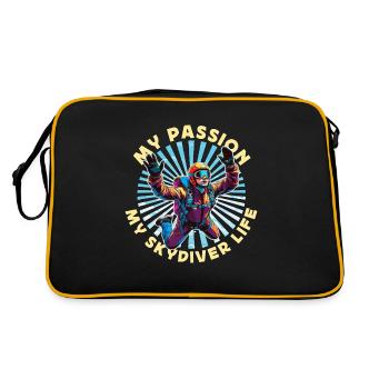 Parachutiste Ma passion Mon parachutiste adore le Base Jump - Sac Retro - noir/or - Dos