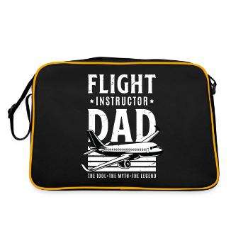 Flight Instructor Dad The Idol The Flight Trainer - Retro Tasche - Schwarz/Gold - Hinten