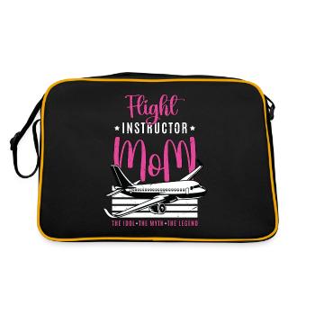 Flight Instructor Mom The Idol Flight Attendant - Retro Tasche - Schwarz/Gold - Hinten