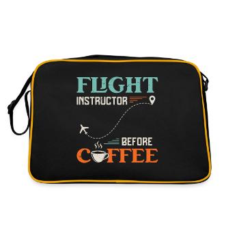 Flight Instructor Before Aviation Coffee Lover - Retro Bag - black/gold - Back