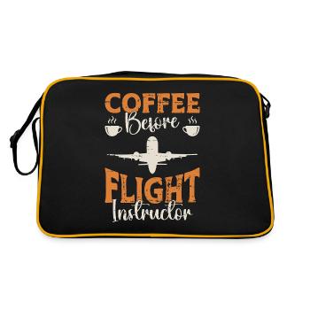 Flight Instructor Coffee Pilot School Coffee Lover - Retro Bag - black/gold - Back