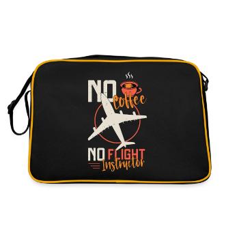 Flight Instructor No Coffee Aviation Coffee Lover - Retro Bag - black/gold - Back