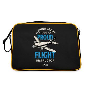 Flight Instructor A Short Story Flight Trainer - Retro Tasche - Schwarz/Gold - Hinten