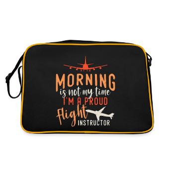 Flight Instructor Morning Is Not My Time Aviation - Retro Bag - black/gold - Back
