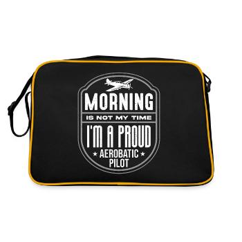 Aerobatic Pilot Morning Is Not My Time Aviation - Retro Bag - black/gold - Back