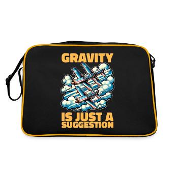 Aerobatic Pilot Gravity Is Just Aerobatic Maneuver - Retro Bag - black/gold - Back