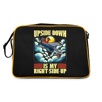Aerobatic Pilot Upside-Down Is My Right RC Pilot - Retro Bag - black/gold - Back