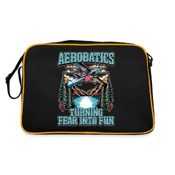Aerobatic Pilot Aerobatics Turning Fear Aeroplane - Retro Bag - black/gold - Back