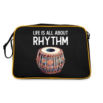 Life is all about rhythm - Retro Bag - black/gold - Back