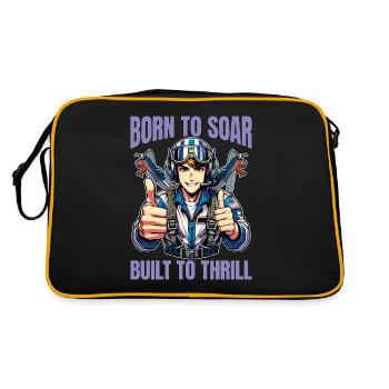 Aerobatic Pilot Born To Soar Aerobatic Maneuvers - Retro Bag - black/gold - Back