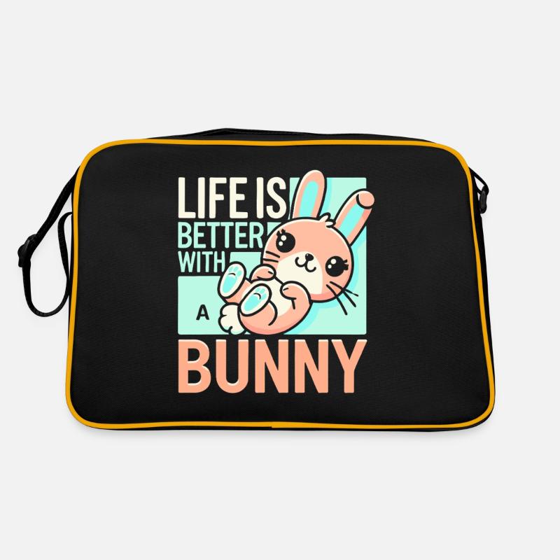 Das Leben ist besser mit einem Hasen Retro Tasche