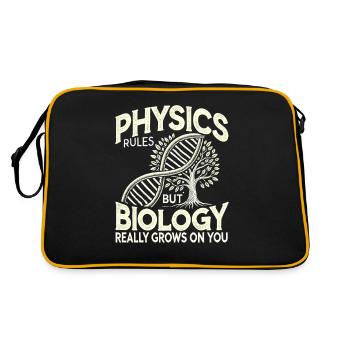 Physik regiert, aber Biologie wächst einem - Retro Tasche - Schwarz/Gold - Hinten