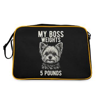 My Weighs Five Pounds - Yorkie Owner - Retro Bag - black/gold - Back
