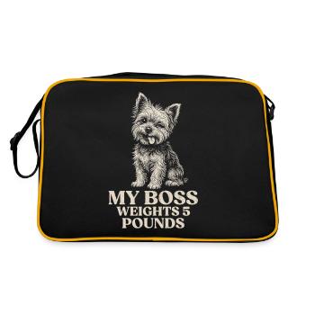 Yorkshire Terrier Owner My Weighs 5 Pounds - Retro Bag - black/gold - Back
