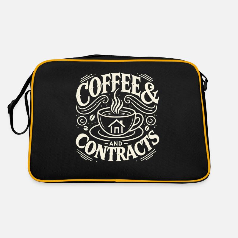 Kaffee und Verträge Retro Tasche