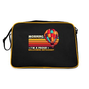 Passionné de montgolfière Le matin n’est pas mon aviation - Sac Retro - noir/or - Dos