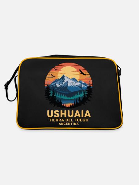 Feuerland - Retro Tasche - Schwarz/Gold - Hinten